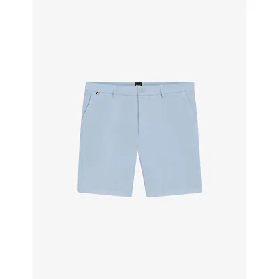Hugo Boss Modern-fit Shorts In Stretch-cotton Twill In Blue