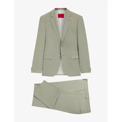 Hugo Boss Mens Hugo Notch-lapel Extra Slim-fit Wool-blend Suit In Green