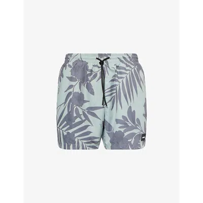 Hugo Boss Mens Boss Piranha Floral-pattern Swim Shorts In Light/pastel Green
