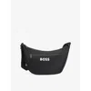 Hugo Boss Mens Black Logo-print Woven Cross Body Bag In Black