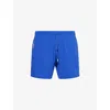 Hugo Boss Mens Iconic Stripe-trim Swim Shorts Medium Blue Xl In Medium Blue