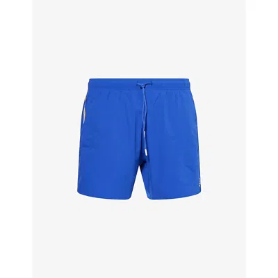 Hugo Boss Mens Iconic Stripe-trim Swim Shorts Medium Blue Xl