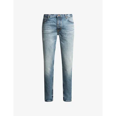 Hugo Boss Mens Medium Blue Slim-fit Straight-leg Denim Jeans