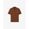 Hugo Boss Mens Medium Brown Logo-embroidered Short-sleeve Cotton Polo Xxl In Brown