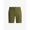 Hugo Boss Mens Medium Green Slip-pocket Straight-leg Slim-fit Stretch-cotton Shorts