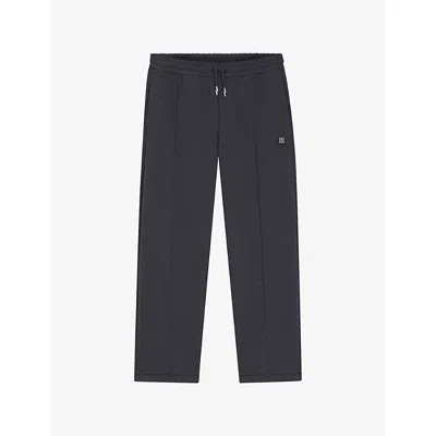 Hugo Boss Mens Medium Grey Pintuck-pleat Relaxed-fit Cotton-jersey Jogging Bottoms In Gray