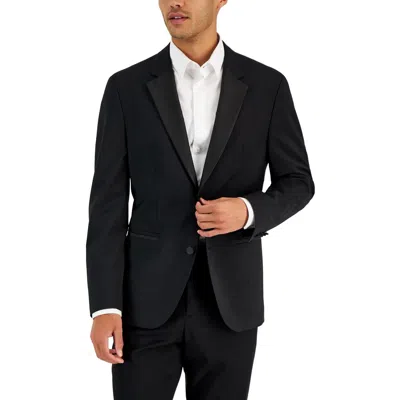 Hugo Boss Mens Mixed Media Wool Two-button Blazer In Black
