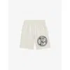 Hugo Boss Mens Natural Graphic-print Elasticated-waist Cotton Shorts In Pink