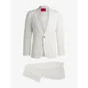 Hugo Boss Mens Slim-fit Single-breasted Woven Suit Natural In Natural