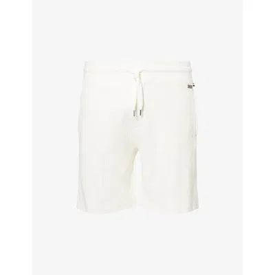 Hugo Boss Mens Natural Structure Waffle-texture Cotton-blend Shorts Xl