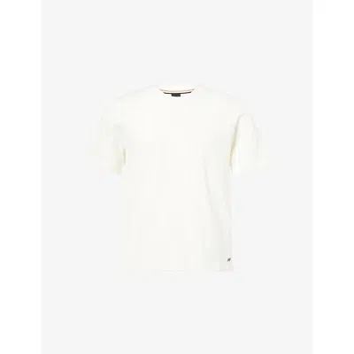 Hugo Boss Mens Natural Structure Waffle-texture Cotton-blend T-shirt Xl