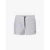 Hugo Boss Swim Shorts In Striped Seersucker Fabric In Blue