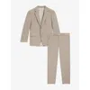 Hugo Boss Mens Open Beige Beckham X Boss Slim-fit Single-breasted Wool Suit In Neutral