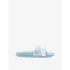 Hugo Boss Mens Hugo Geometric Logo-embossed Slides In Open Blue