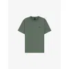 Hugo Boss Mens Open Green Brand-embossed Short-sleeved Stretch-cotton T-shirt Xxl In Green