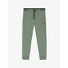 Hugo Boss Mens Open Green Branded Drawstring-waist Cotton-blend Jogging Bottoms In Green