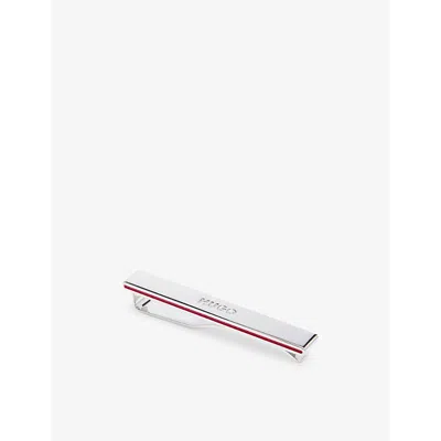 Hugo Boss Mens Hugo Debossed-branded Brass Tie Clip In Open Pink