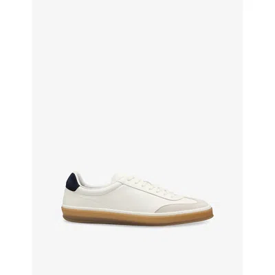 Hugo Boss Mens Beckham X Boss Leather And Suede Low-top Trainers In White
