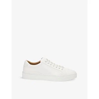 HUGO BOSS MENS OPEN WHITE BRANDED LOW-TOP LEATHER TRAINERS EUR 45 / 11 UK