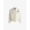 Hugo Boss Mens Open White Motor Club Brand-appliqué Cotton-twill Jacket In White