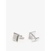 Hugo Boss Mens Boss Branded Square Metal Cufflinks In Silver