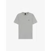 Hugo Boss Mens Boss Logo-embroidered Regular-fit Stretch-cotton T-shirt In Gray