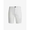 Hugo Boss Mens Boss Slip-pocket Straight-leg Slim-fit Stretch-cotton Shorts In White