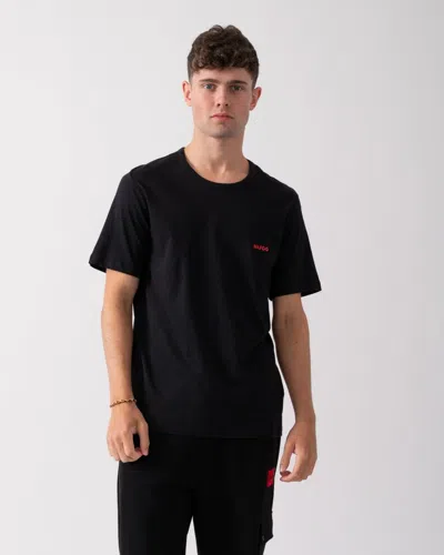 Hugo Boss Mens Triple-pack Of Cotton Underwear T-shirts With Logo Print In Black