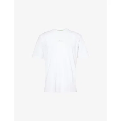 Hugo Boss Mens Boss Green Crewneck Embossed-logo Cotton-jersey T-shirt