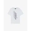 Hugo Boss Mens White Graphic-print Short-sleeve Stretch-cotton T-shirt Xxl In White