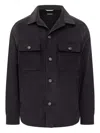 Hugo Boss Boss Black Boss Cotton Overshirt With Pockets In Black