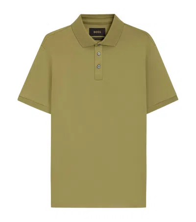 Hugo Boss Mercerised Cotton Polo Shirt In Green