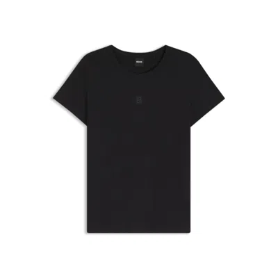 Hugo Boss Mercerised-cotton T-shirt In A Regular Fit In Black