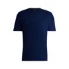 Hugo Boss Regular-fit Crew-neck T-shirt In Mercerized Cotton In Blue