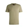 Hugo Boss Regular-fit Crew-neck T-shirt In Mercerized Cotton In Green