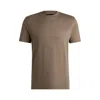 Hugo Boss Regular-fit Crew-neck T-shirt In Mercerized Cotton In Green