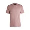 Hugo Boss Mercerised-cotton T-shirt In A Regular Fit In Pink