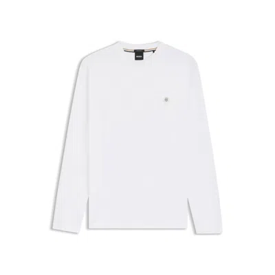 Hugo Boss Mercerised-cotton T-shirt With Double B Monogram In White