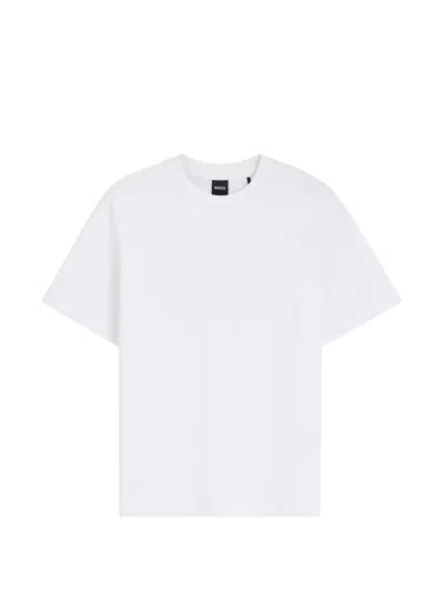 Hugo Boss 머서라이즈 코튼 티셔츠 In White