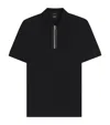 Hugo Boss Mercerized Cotton Polo Shirt With Contrast Zip In Black