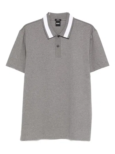Hugo Boss Mercerised Polo Shirt In Gray