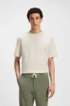 Hugo Boss Mercerised-cotton T-shirt With Double B Monogram In White
