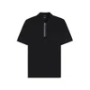 Hugo Boss Mercerized Cotton Polo Shirt With Contrast Zip In Black