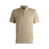 Hugo Boss Mercerized-cotton Polo Shirt With Double B Monograms In Beige
