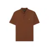 Hugo Boss Mens Medium Brown Logo-embroidered Short-sleeve Cotton Polo Xxl In Brown
