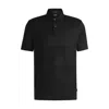 Hugo Boss Mercerized-cotton Polo Shirt With Jacquard Pattern In Black