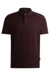 Hugo Boss Mercerized-cotton Polo Shirt With Ripstop Structure In Light Red