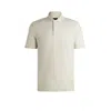 Hugo Boss Mercerized-cotton Polo Shirt With Ripstop Structure In White