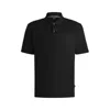 Hugo Boss Mercerized-cotton Polo Shirt With Script Logo In Black