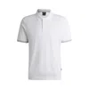 Hugo Boss Mercerized-cotton Regular-fit Polo Shirt With Stripe Trims In White